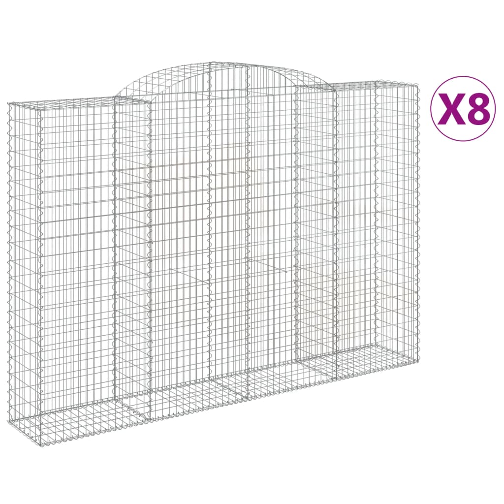 Cesti Gabbioni ad Arco 8 pz 300x50x200/220 cm Ferro Zincato | homemem39