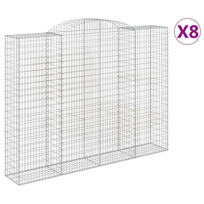 Cesti Gabbioni ad Arco 8 pz 300x50x220/240 cm Ferro Zincato