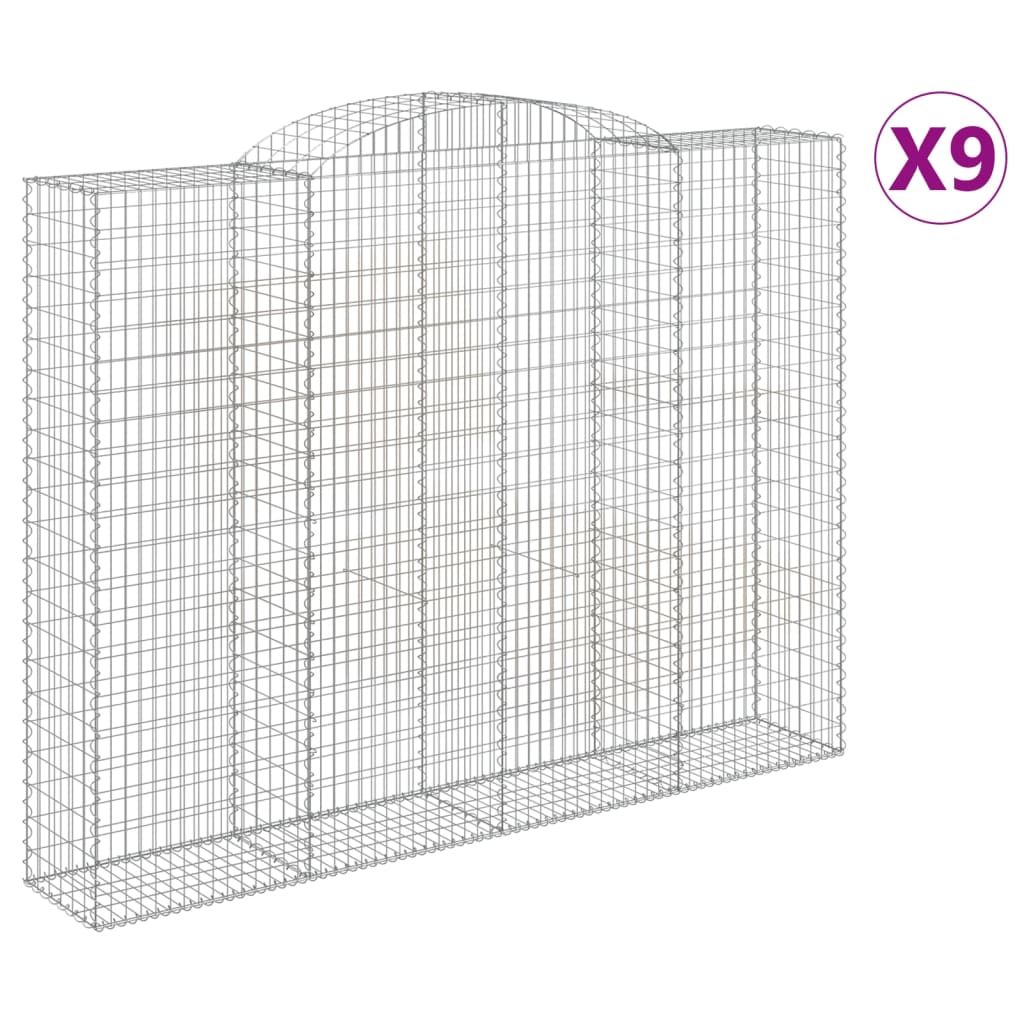 Cesti Gabbioni ad Arco 9 pz 300x50x220/240 cm Ferro Zincato - homemem39