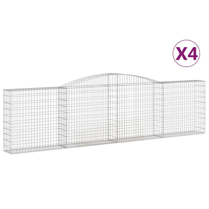 Cesti Gabbioni ad Arco 4 pz 400x30x100/120 cm Ferro Zincato - homemem39