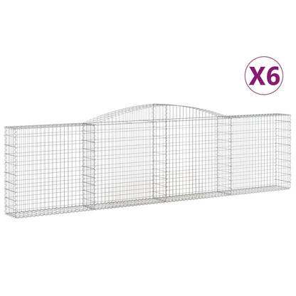 Cesti Gabbioni ad Arco 6 pz 400x30x100/120 cm Ferro Zincato - homemem39