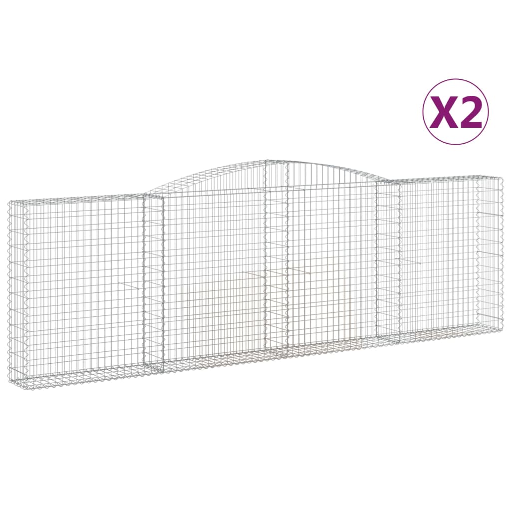 Cesti Gabbioni ad Arco 2 pz 400x30x120/140 cm Ferro Zincato - homemem39