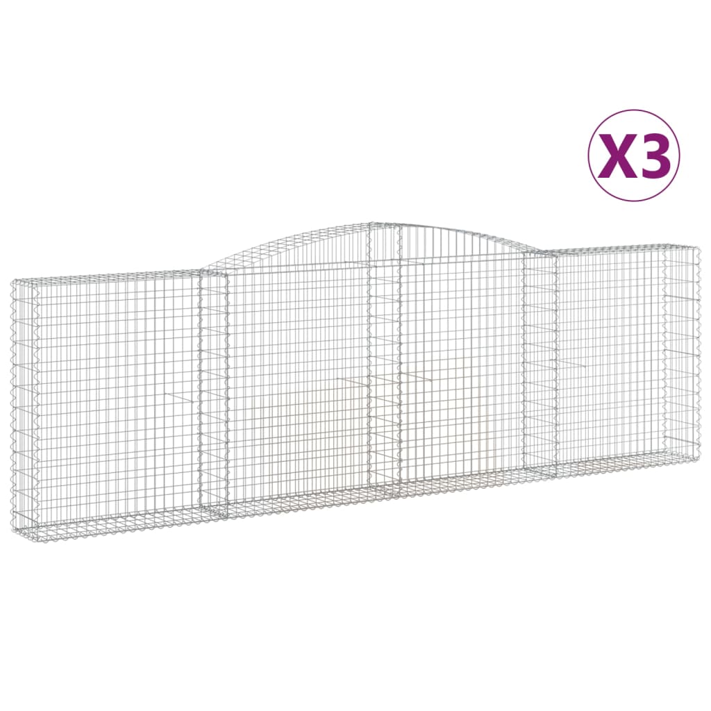 Cesti Gabbioni ad Arco 3 pz 400x30x120/140 cm Ferro Zincato - homemem39