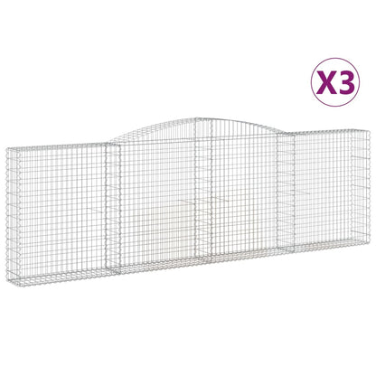 Cesti Gabbioni ad Arco 3 pz 400x30x120/140 cm Ferro Zincato - homemem39