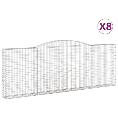 Cesti Gabbioni ad Arco 8 pz 400x30x140/160 cm Ferro Zincato
