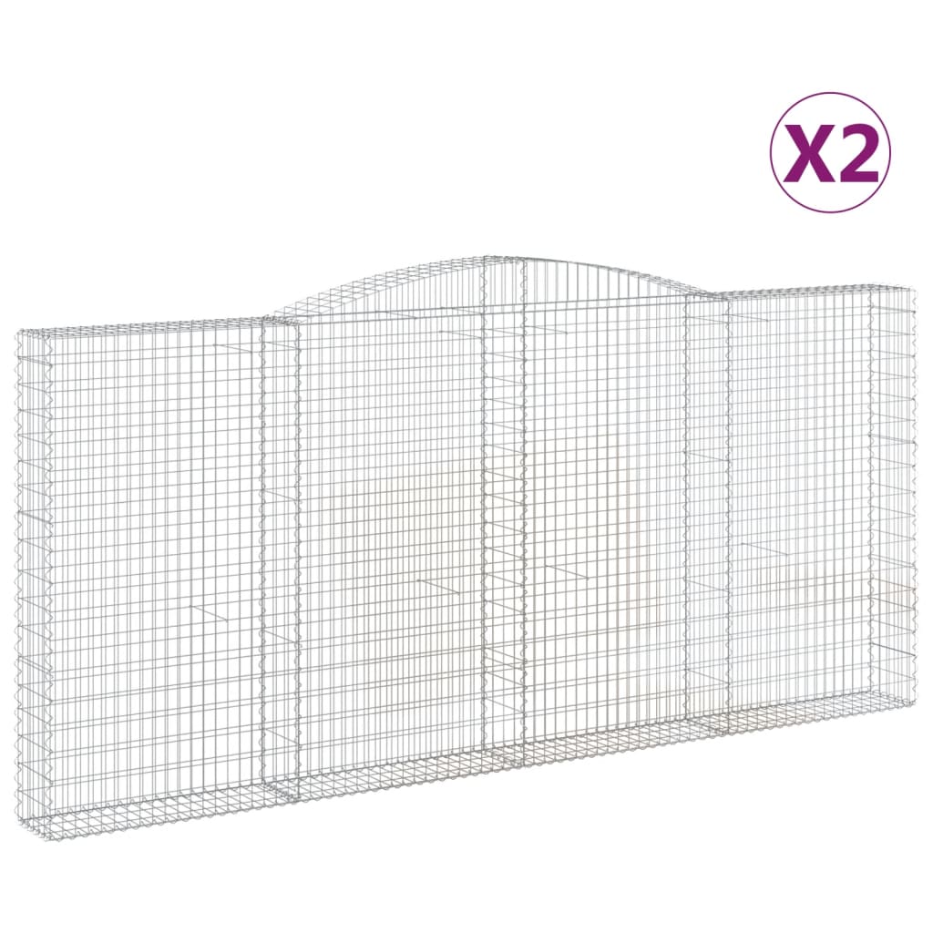 Cesti Gabbioni ad Arco 2 pz 400x30x180/200 cm Ferro Zincato - homemem39