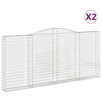 Cesti Gabbioni ad Arco 2 pz 400x30x180/200 cm Ferro Zincato - homemem39