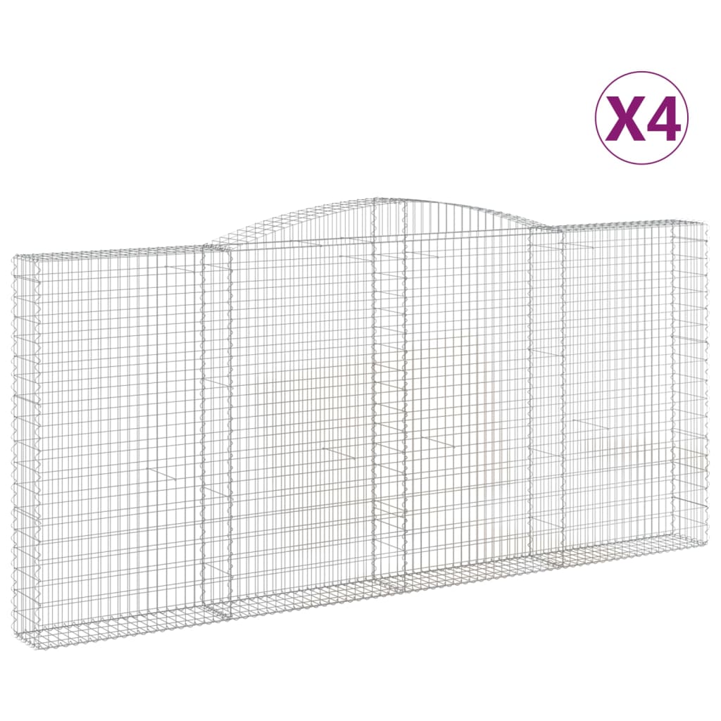 Cesti Gabbioni ad Arco 4 pz 400x30x180/200 cm Ferro Zincato - homemem39