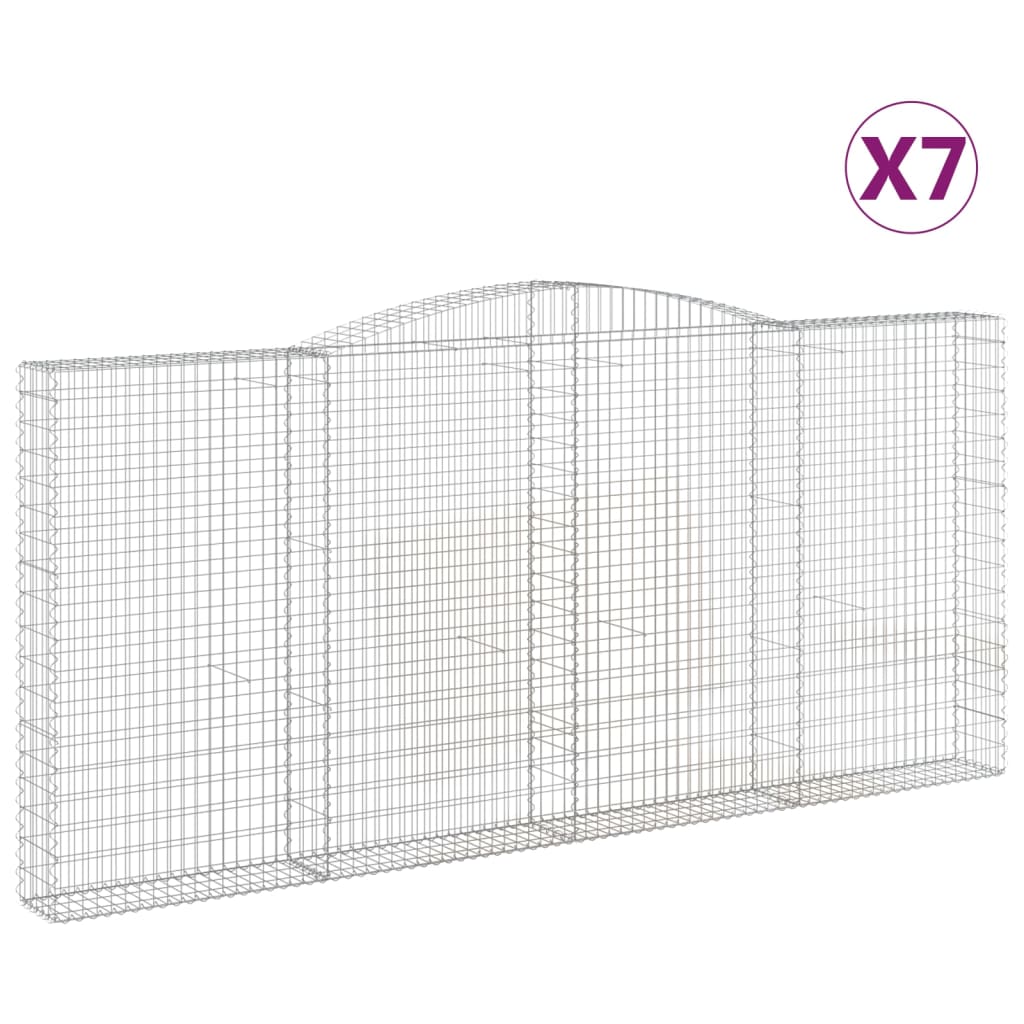 Cesti Gabbioni ad Arco 7 pz 400x30x180/200 cm Ferro Zincato | homemem39