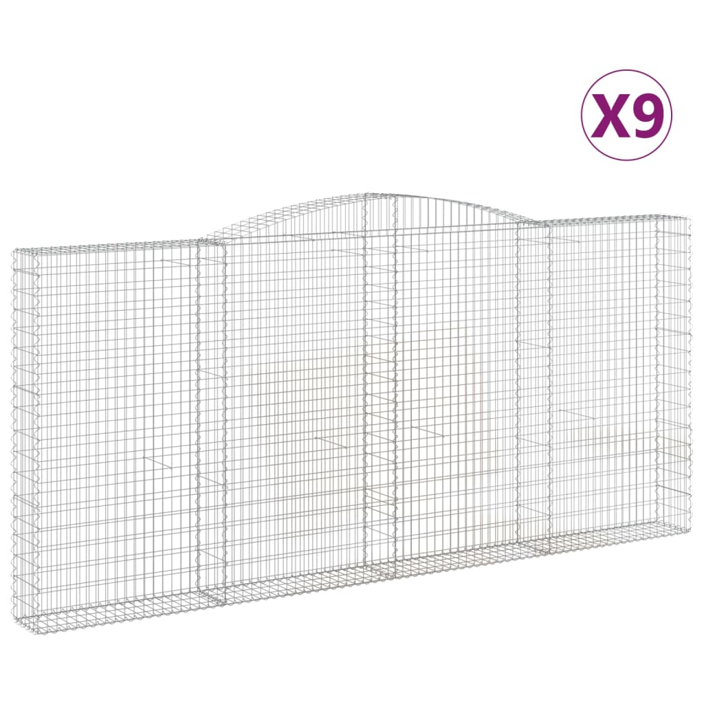 Cesti Gabbioni ad Arco 9 pz 400x30x180/200 cm Ferro Zincato - homemem39