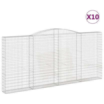 Cesti Gabbioni ad Arco 10 pz 400x30x180/200 cm Ferro Zincato