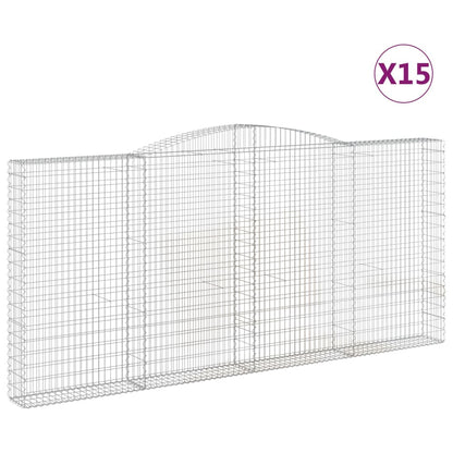 Cesti Gabbioni ad Arco 15 pz 400x30x180/200 cm Ferro Zincato - homemem39