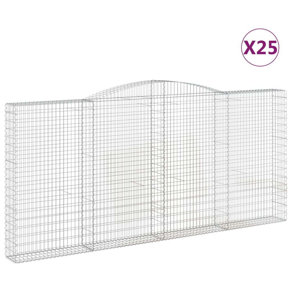 Cesti Gabbioni ad Arco 25 pz 400x30x180/200 cm Ferro Zincato | homemem39