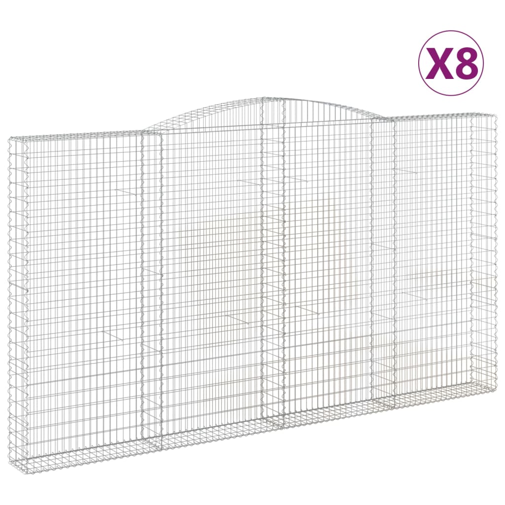 Cesti Gabbioni ad Arco 8 pz 400x30x220/240 cm Ferro Zincato | homemem39