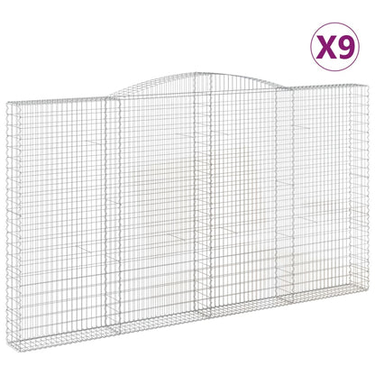Cesti Gabbioni ad Arco 9 pz 400x30x220/240 cm Ferro Zincato | homemem39
