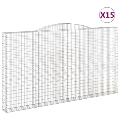 Cesti Gabbioni ad Arco 15 pz 400x30x220/240 cm Ferro Zincato - homemem39