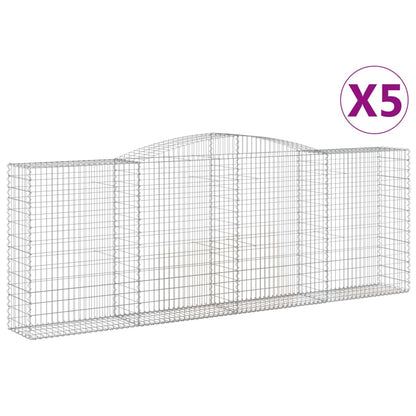 Cesti Gabbioni ad Arco 5 pz 400x50x140/160 cm Ferro Zincato - homemem39