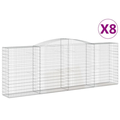 Cesti Gabbioni ad Arco 8 pz 400x50x140/160 cm Ferro Zincato - homemem39