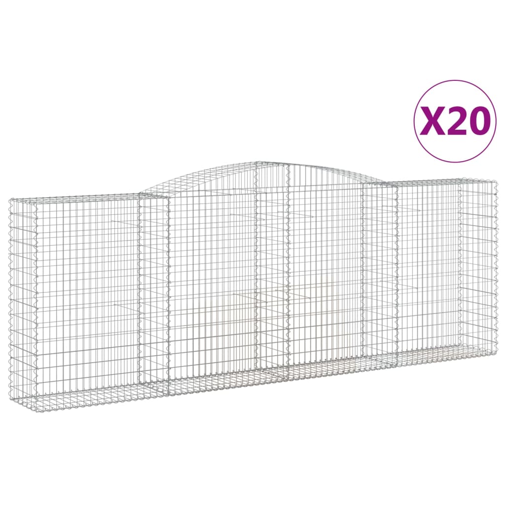 Cesti Gabbioni ad Arco 20 pz 400x50x140/160 cm Ferro Zincato | homemem39