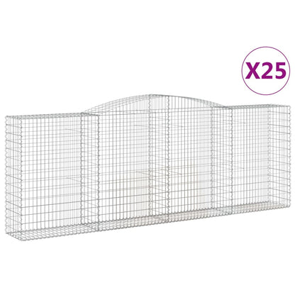 Cesti Gabbioni ad Arco 25 pz 400x50x140/160 cm Ferro Zincato