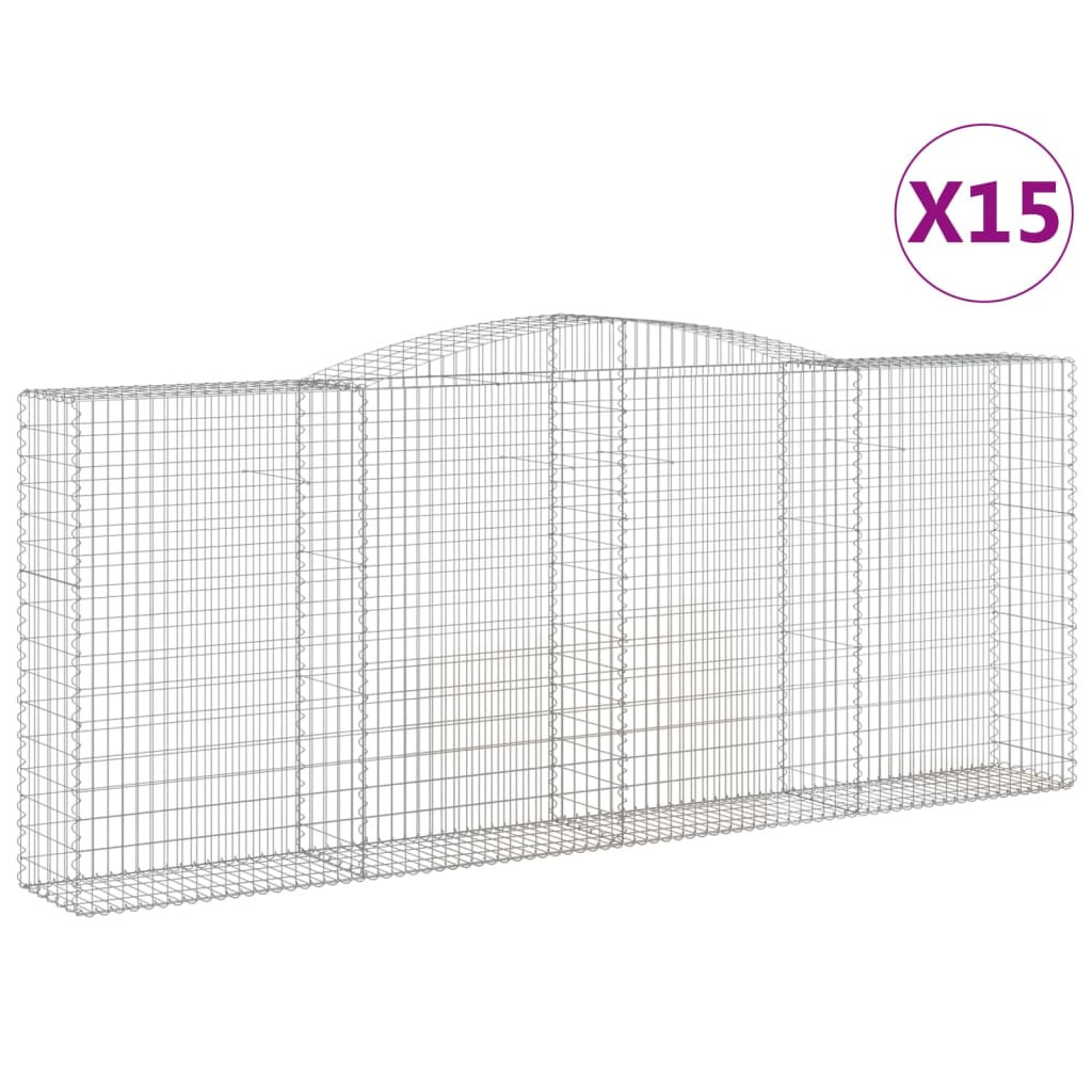 Cesti Gabbioni ad Arco 15 pz 400x50x160/180 cm Ferro Zincato | homemem39