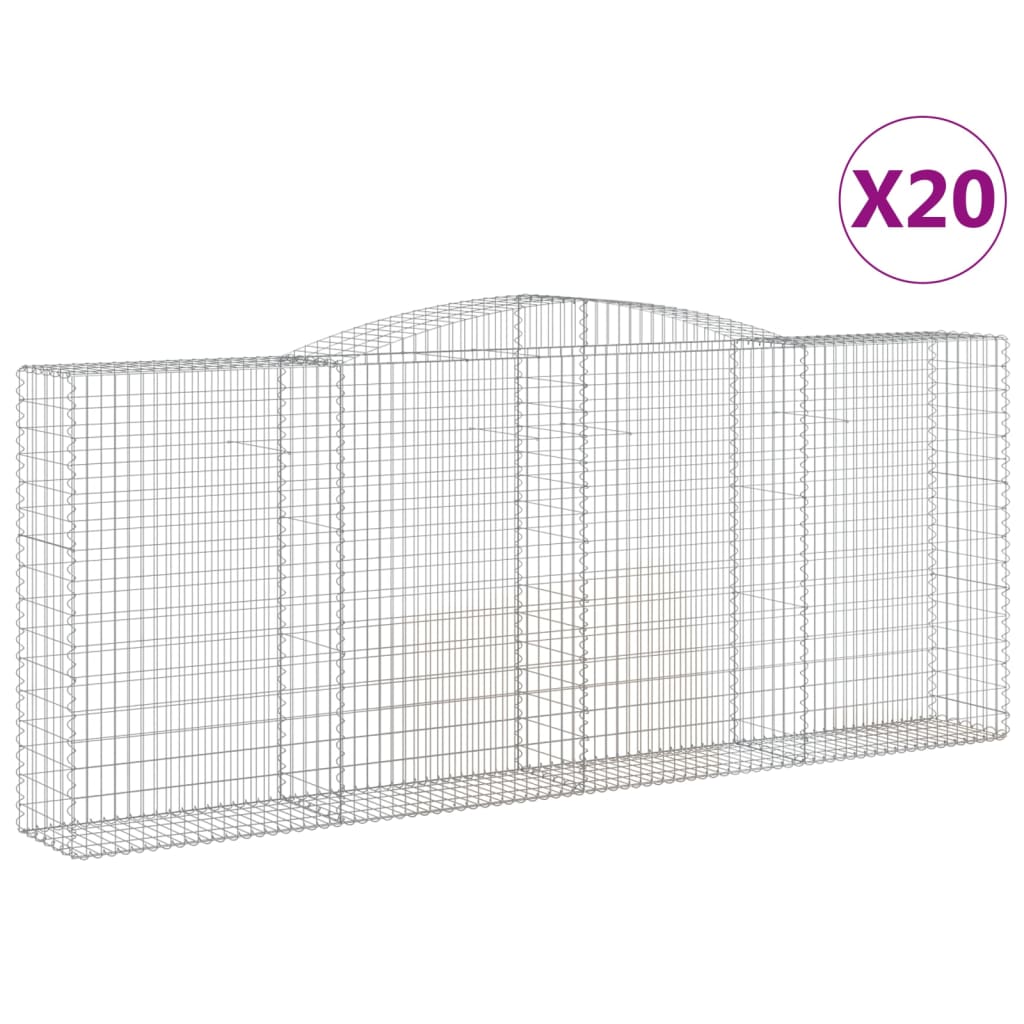Cesti Gabbioni ad Arco 20 pz 400x50x160/180 cm Ferro Zincato | homemem39