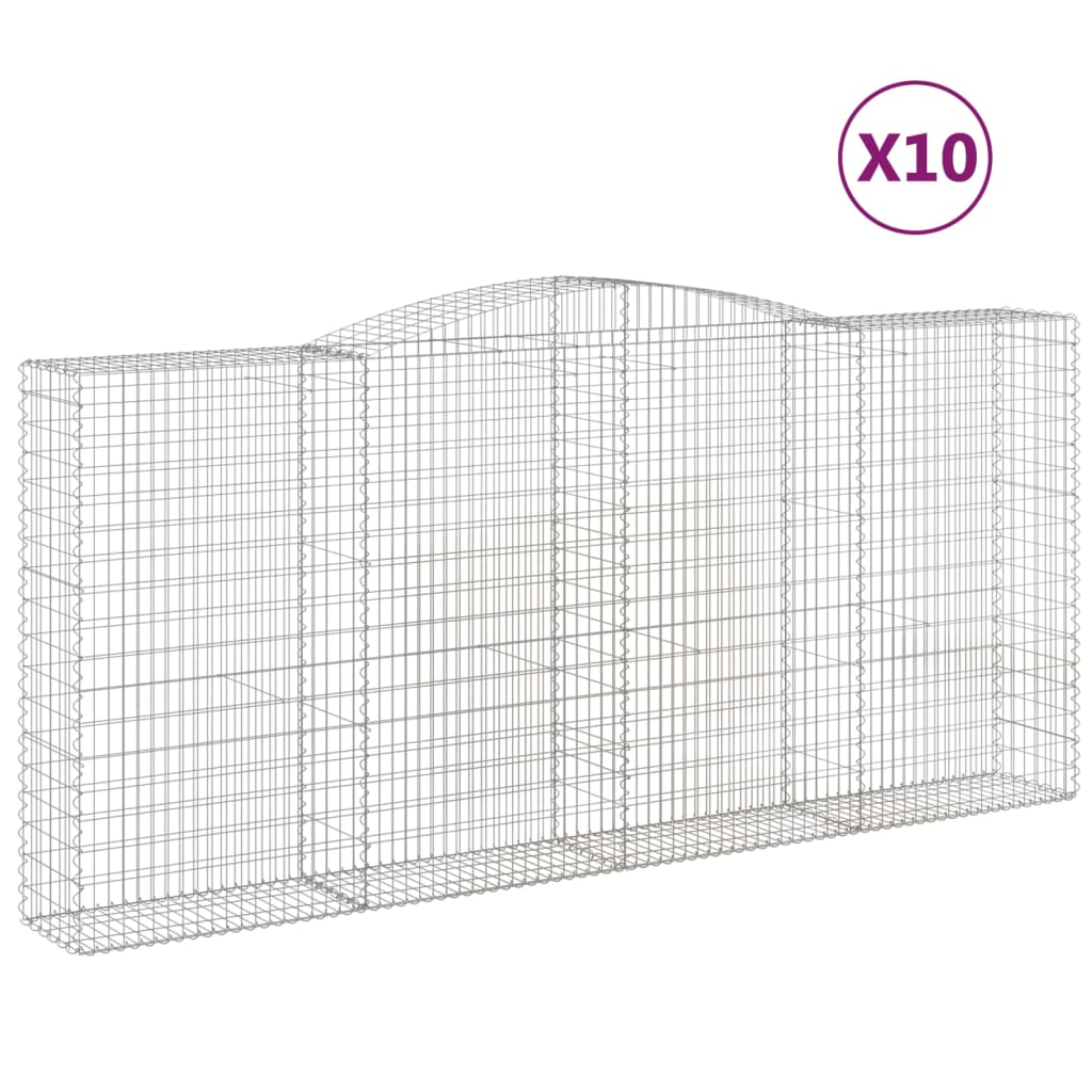 Cesti Gabbioni ad Arco 10 pz 400x50x180/200 cm Ferro Zincato - homemem39