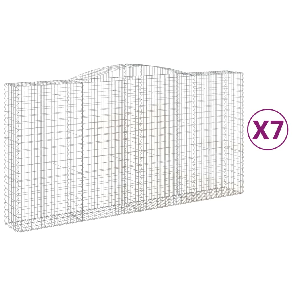 Cesti Gabbioni ad Arco 7 pz 400x50x200/220 cm Ferro Zincato | homemem39