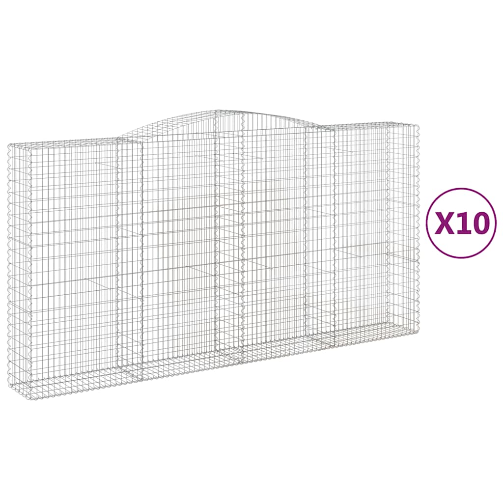 Cesti Gabbioni ad Arco 10 pz 400x50x200/220 cm Ferro Zincato