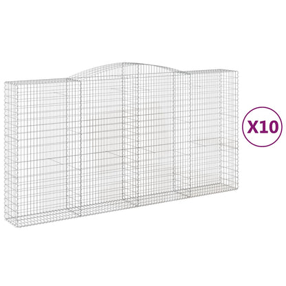 Cesti Gabbioni ad Arco 10 pz 400x50x200/220 cm Ferro Zincato