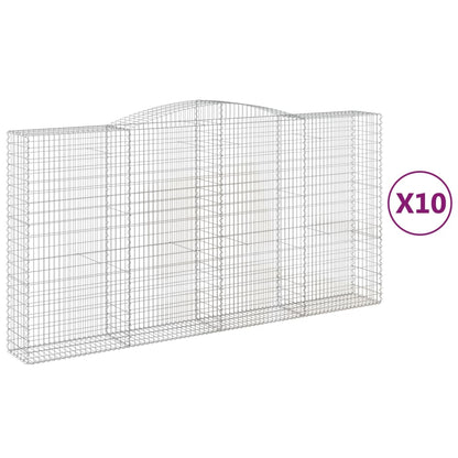 Cesti Gabbioni ad Arco 10 pz 400x50x200/220 cm Ferro Zincato - homemem39