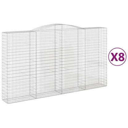 Cesti Gabbioni ad Arco 8 pz 400x50x220/240 cm Ferro Zincato