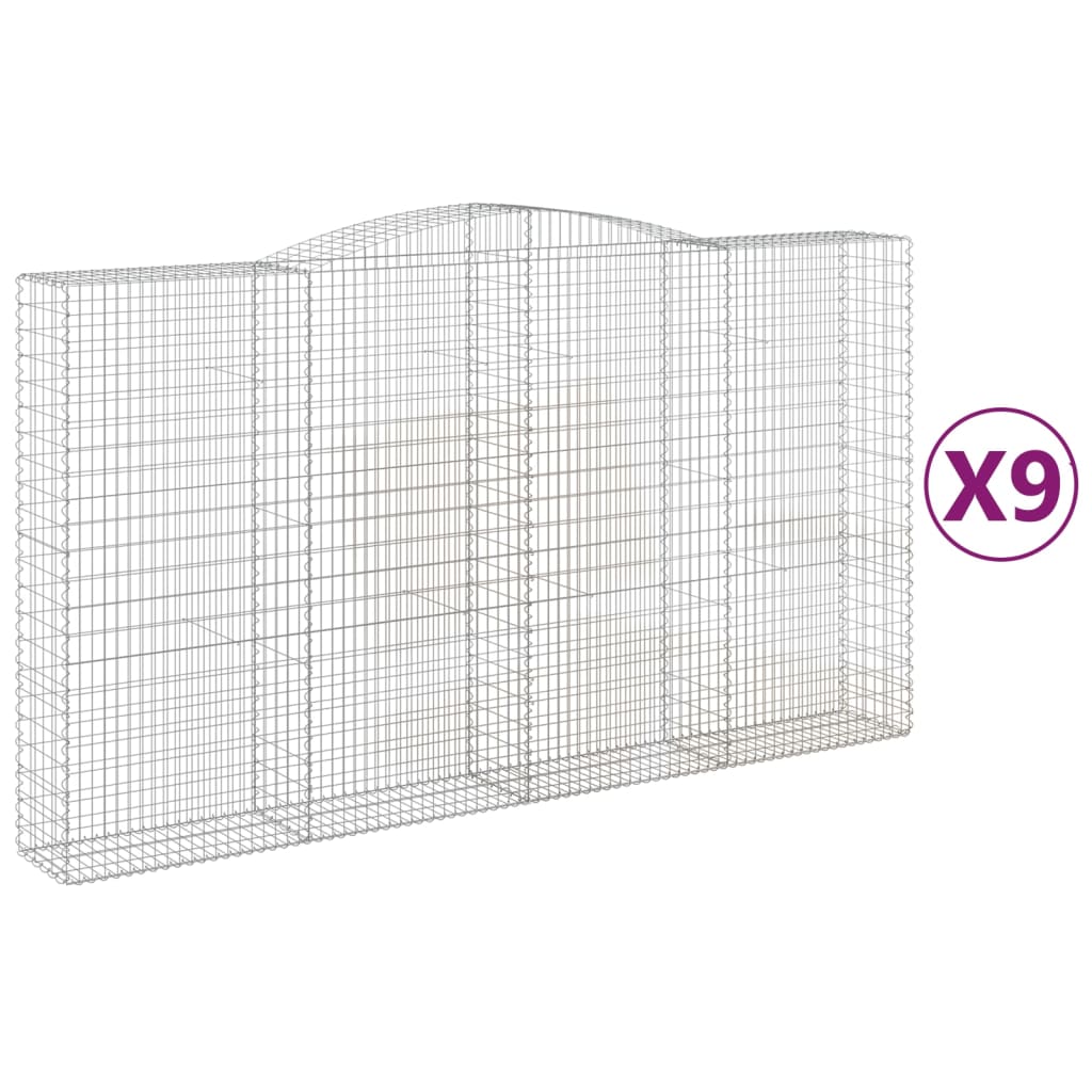 Cesti Gabbioni ad Arco 9 pz 400x50x220/240 cm Ferro Zincato | homemem39