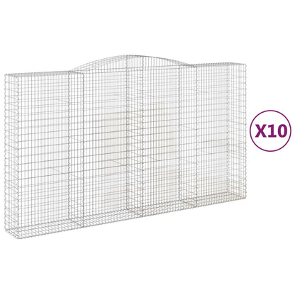 Cesti Gabbioni ad Arco 10 pz 400x50x220/240 cm Ferro Zincato