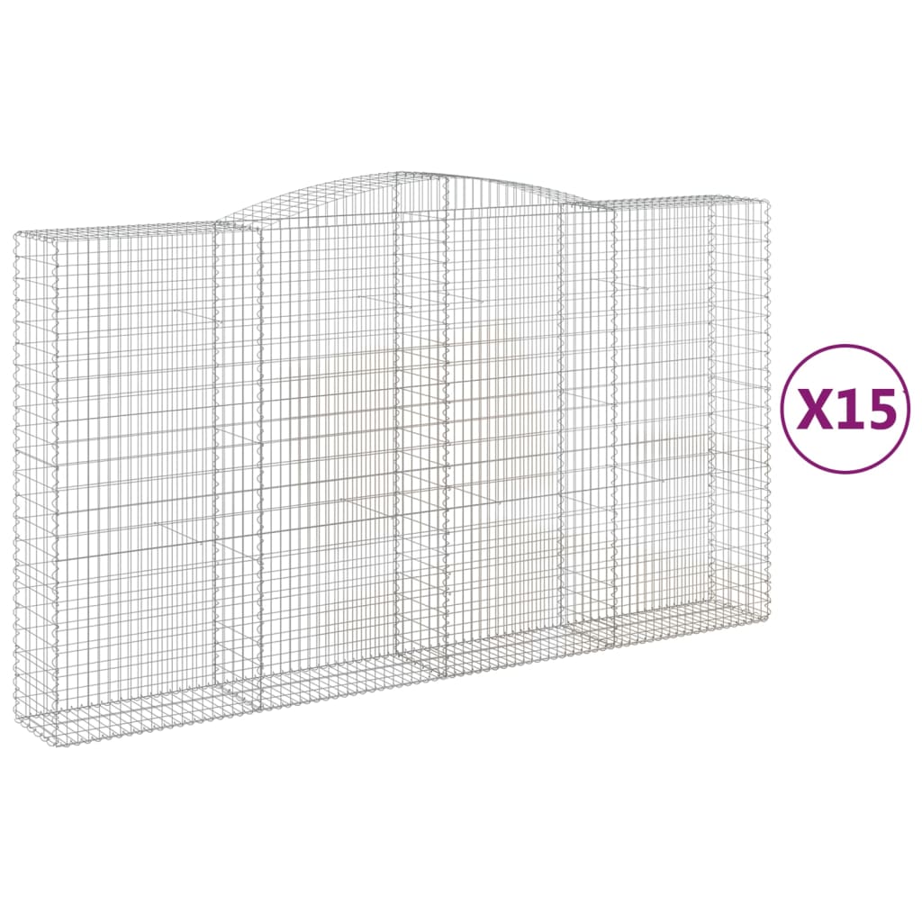 Cesti Gabbioni ad Arco 15 pz 400x50x220/240 cm Ferro Zincato | homemem39