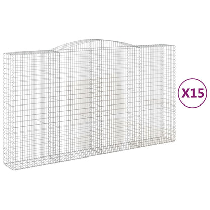 Cesti Gabbioni ad Arco 15 pz 400x50x220/240 cm Ferro Zincato | homemem39