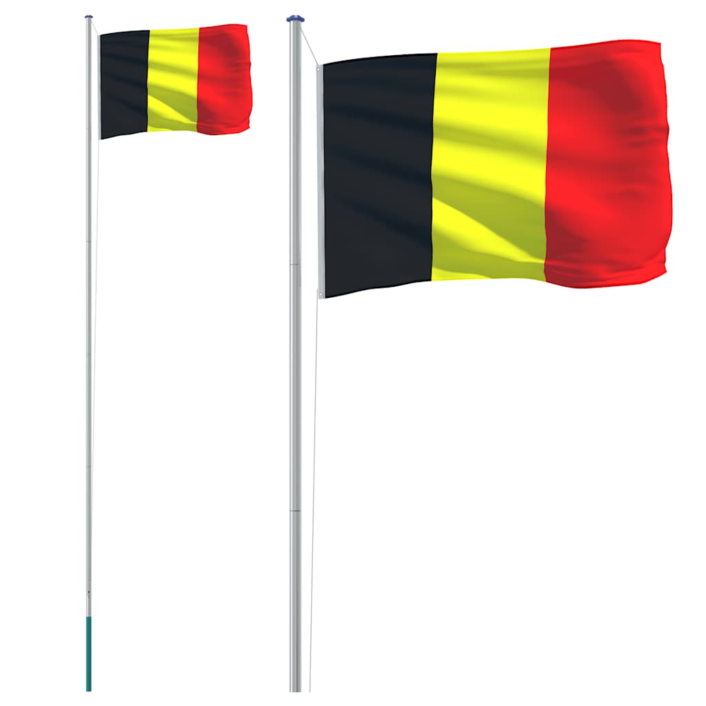 Asta e Bandiera Belgio 6,08 m Alluminio | homemem39