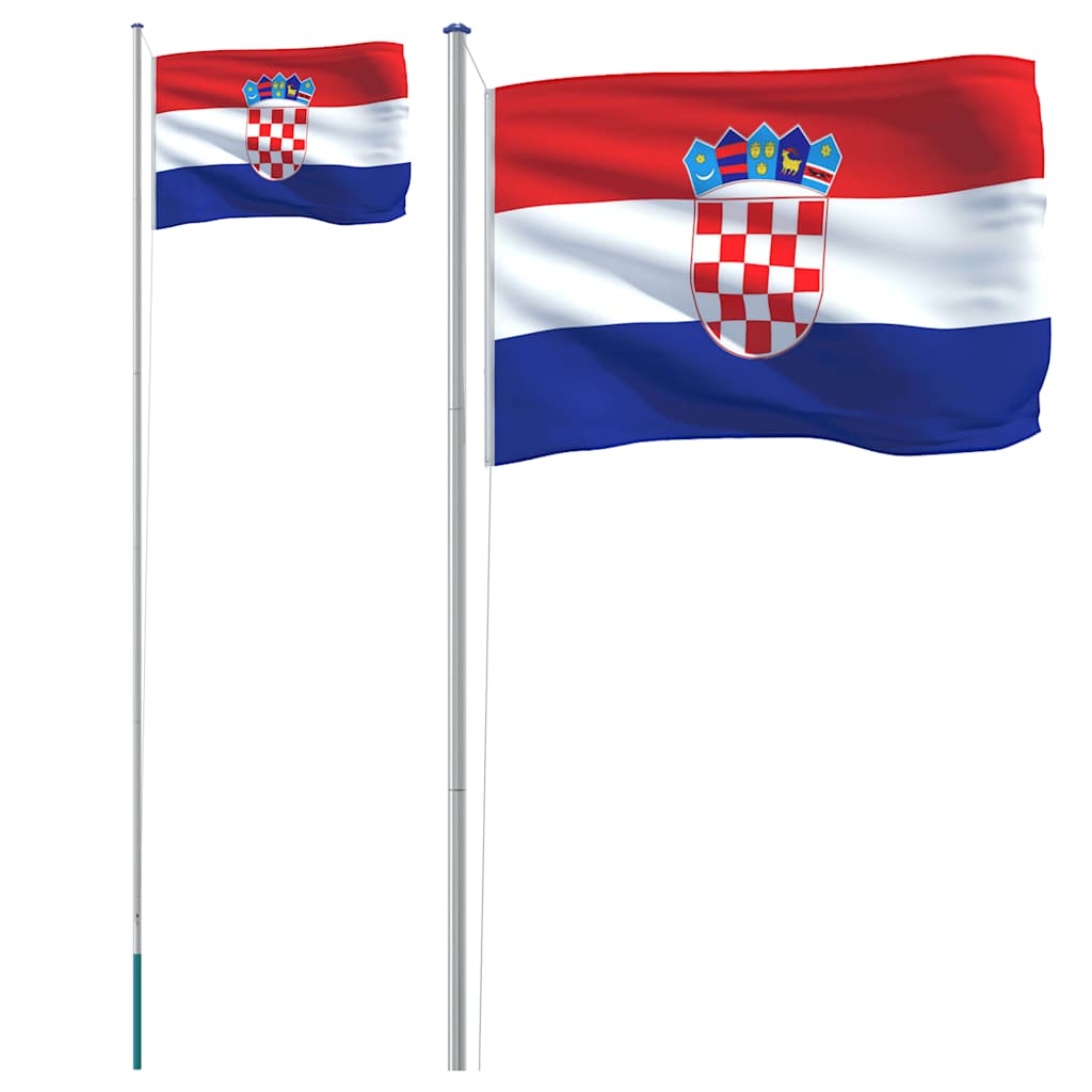 Asta e Bandiera Croazia 6,08 m Alluminio | homemem39