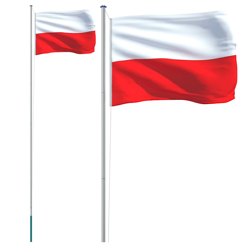 Asta e Bandiera Polonia 6,08 m Alluminio