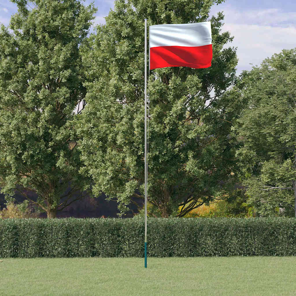 Asta e Bandiera Polonia 6,08 m Alluminio