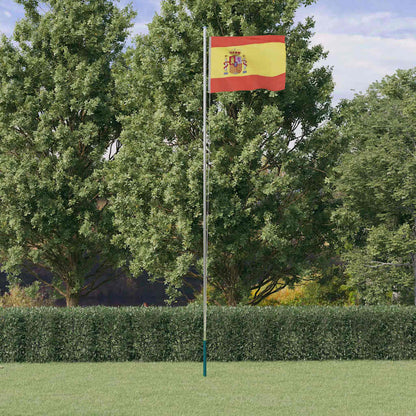 Asta e Bandiera Spagna 6,08 m Alluminio | homemem39