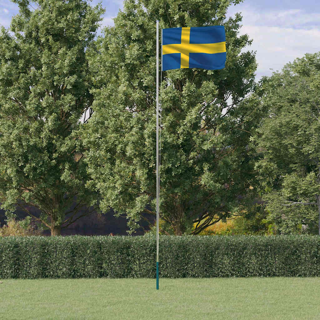 Asta e Bandiera Svezia 6,08 m Alluminio | homemem39