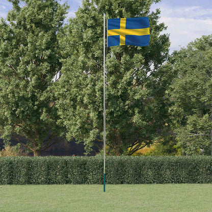 Asta e Bandiera Svezia 6,08 m Alluminio | homemem39