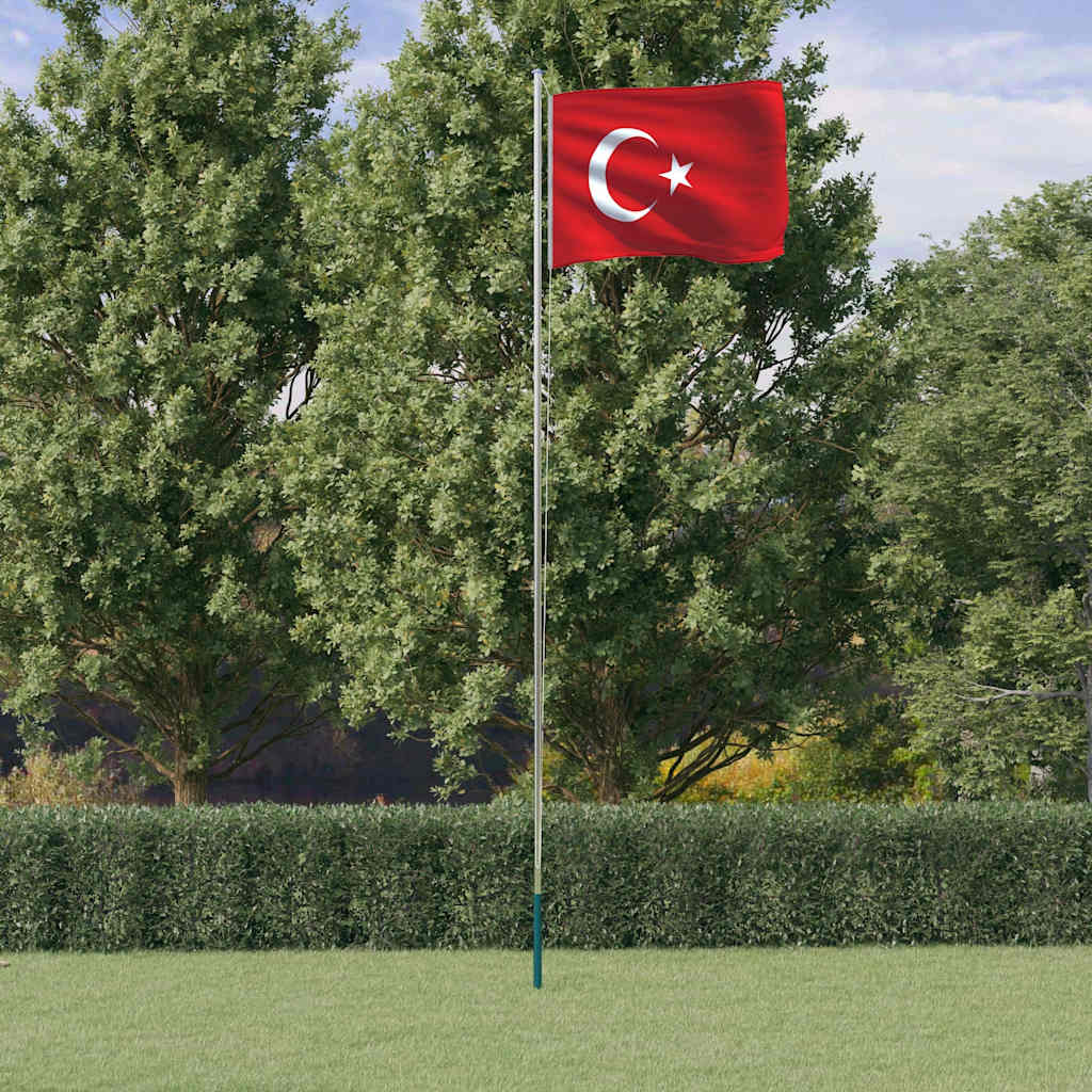 Asta e Bandiera Turchia 6,08 m Alluminio | homemem39