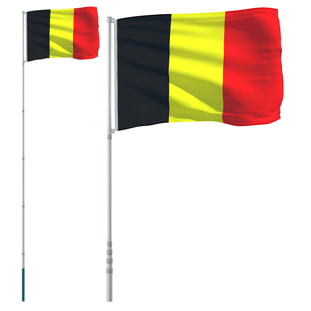 Asta e Bandiera Belgio 5,5 m Alluminio | homemem39