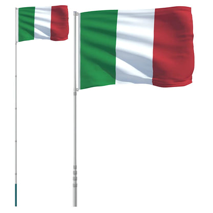 Asta e Bandiera Italia 5,5 m Alluminio | homemem39