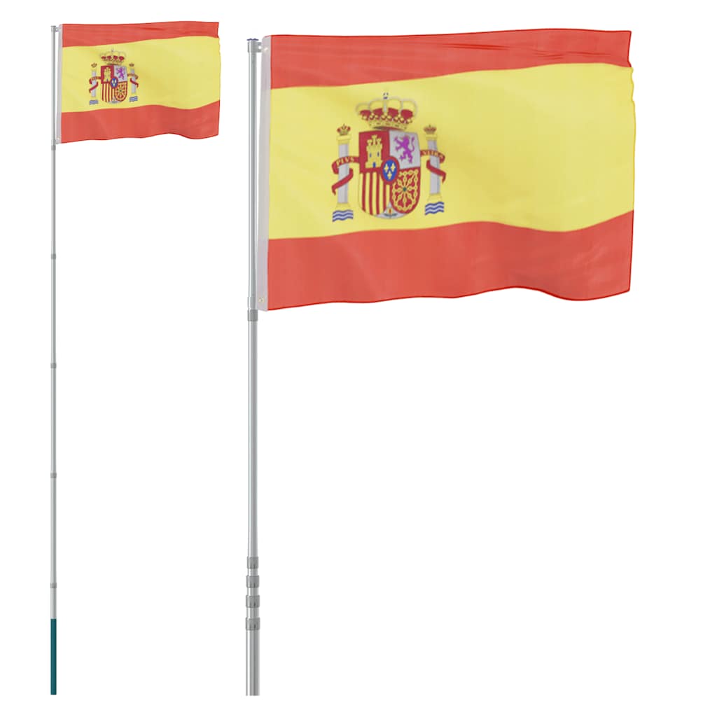Asta e Bandiera Spagna 5,5 m Alluminio | homemem39