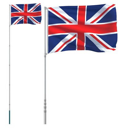 Asta e Bandiera Regno Unito 5,5 m Alluminio | homemem39