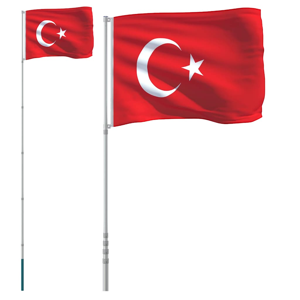 Asta e Bandiera Turchia 5,5 m Alluminio | homemem39