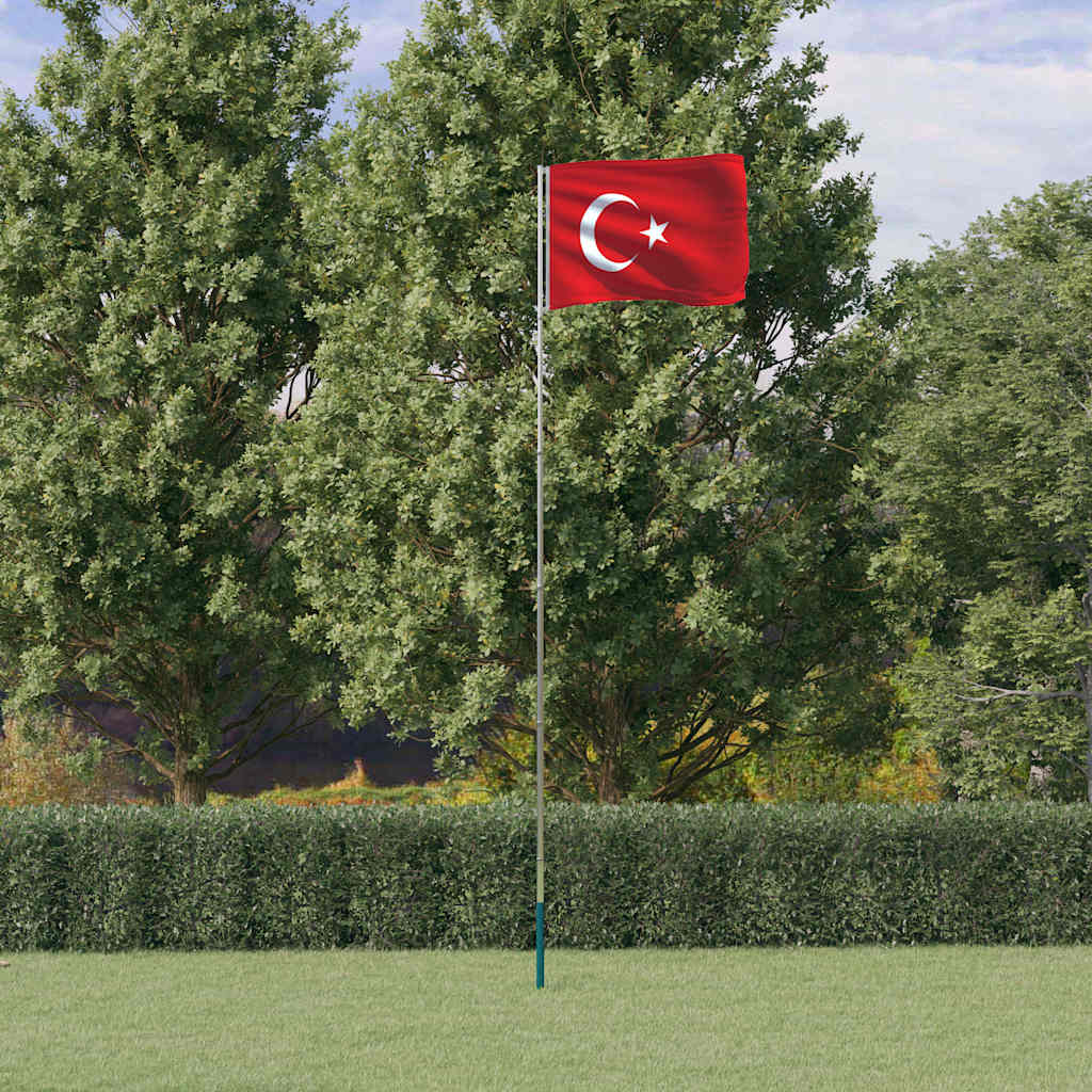 Asta e Bandiera Turchia 5,5 m Alluminio | homemem39